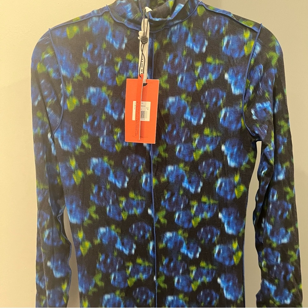 NWT Hunter Bell Maxi Dress Blue Floral Kings Hill Stretch Jersey Long Sleeve XS - Picture 11 of 13